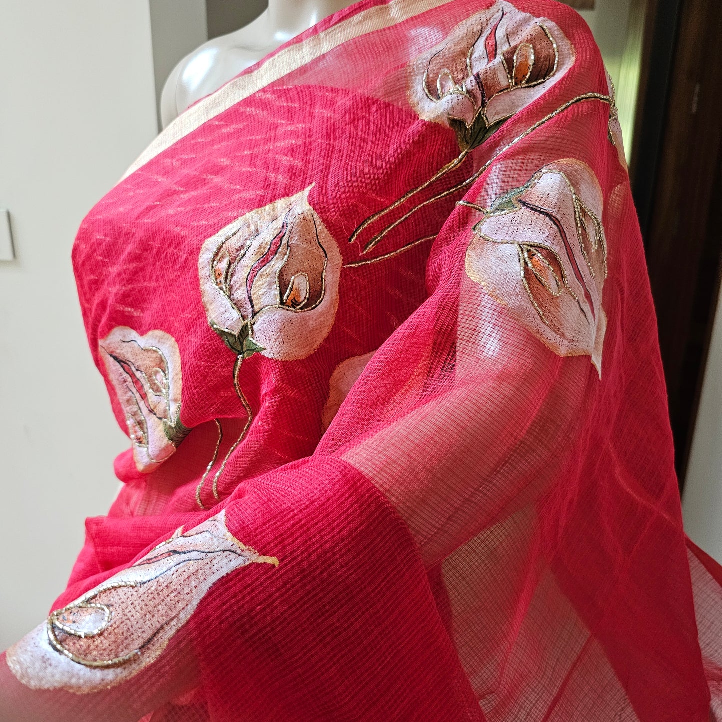 Doria Saree with Ikkat style blouse