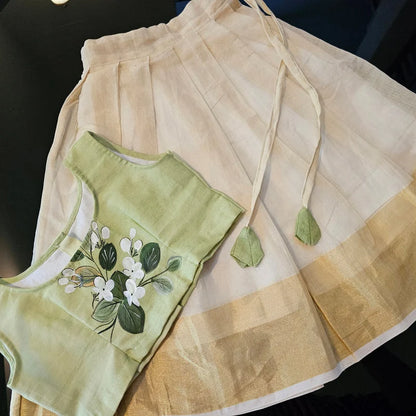 Hand-Painted Kids Skirt/ Blouse  [1.5 -2 yrs]