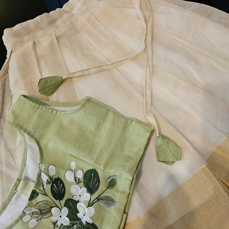 Hand-Painted Kids Skirt/ Blouse  [1.5 -2 yrs]