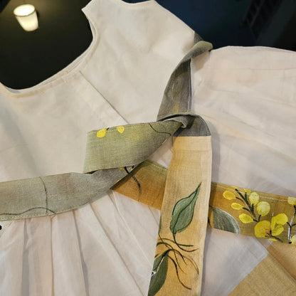 Hand-painted Handloom Cotton Kid's Frock [6 months -1 yr]