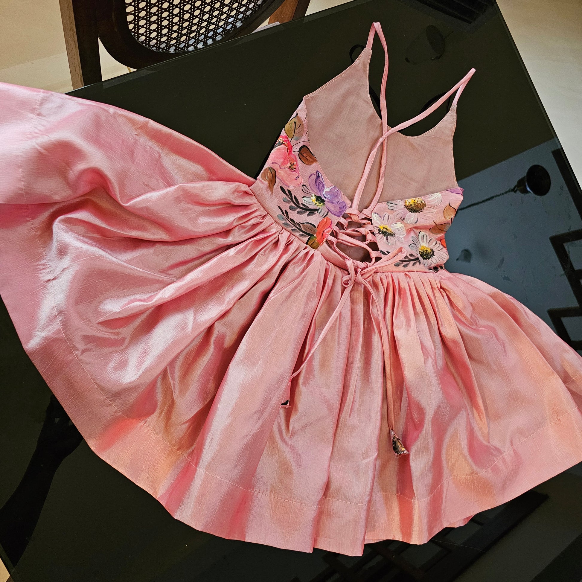 Buy Hand-painted Silk Baby frock [3 yrs]