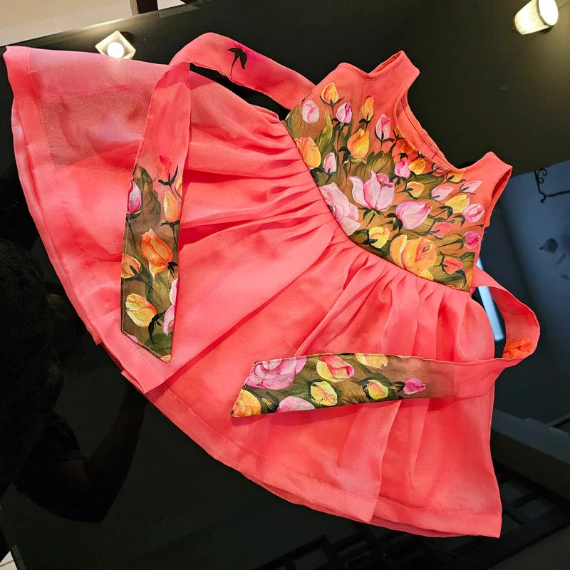 Hand-painted Organza Baby Frock [2-2.5 years]