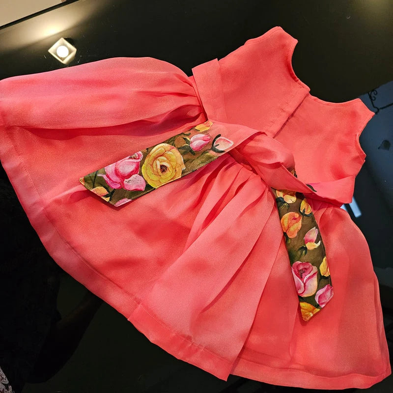 Hand-painted Organza Baby Frock [2-2.5 years]