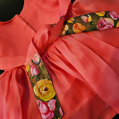Hand-painted Organza Baby Frock [2-2.5 years]