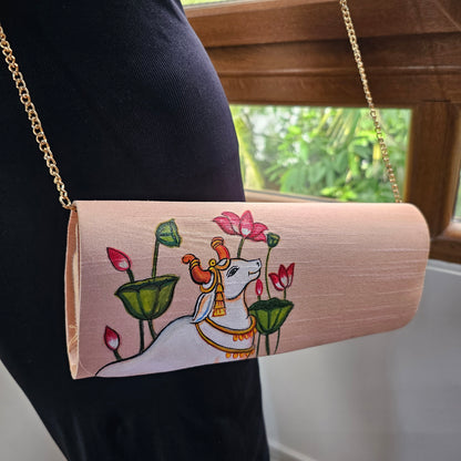 Hand-painted Pichwai style clutch