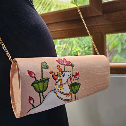 Hand-painted Pichwai style clutch