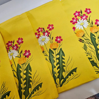 Wild Flowers painted on Cushion cover [Set of 5]