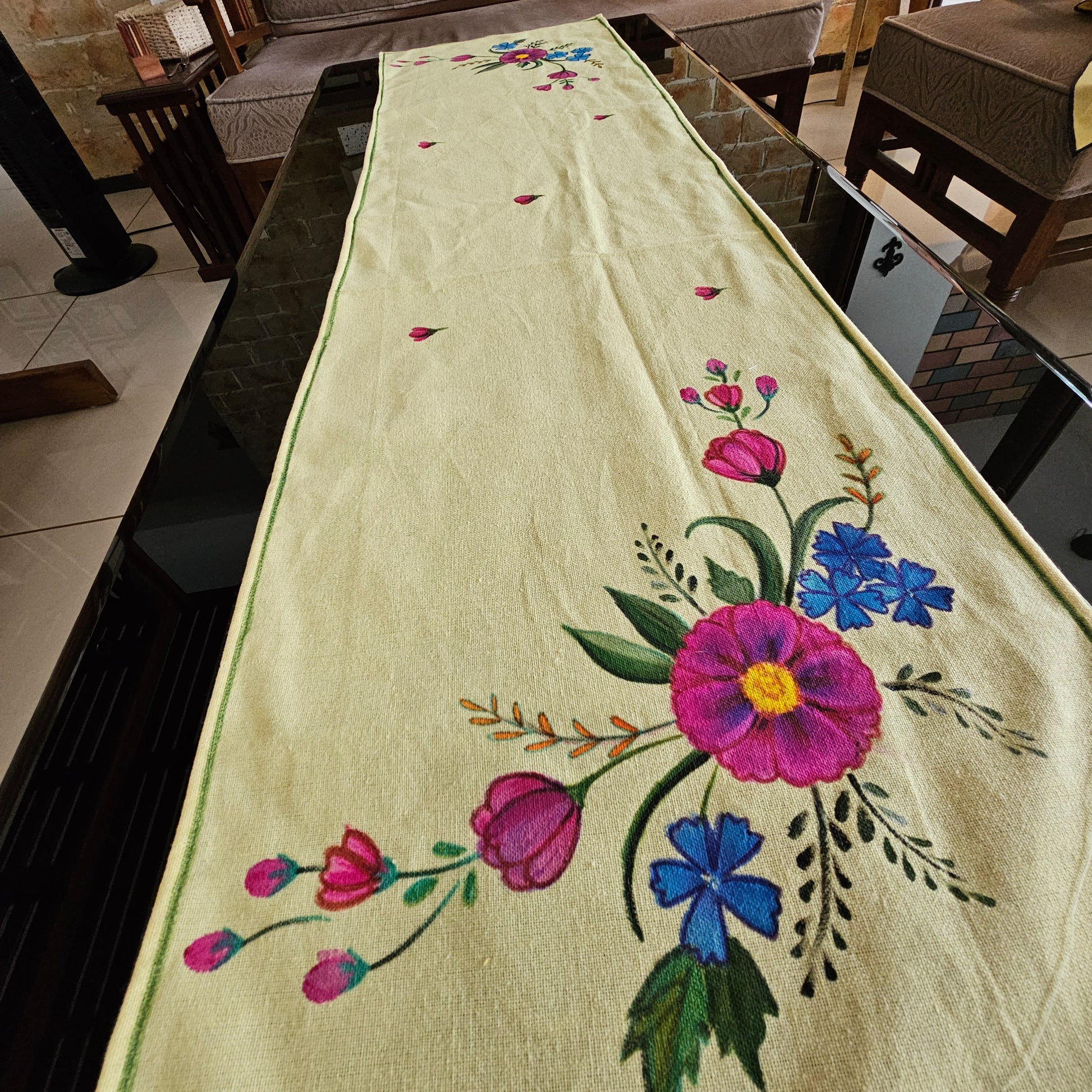 Hand-painted Table Runner [46 inch x 12.5 inch]