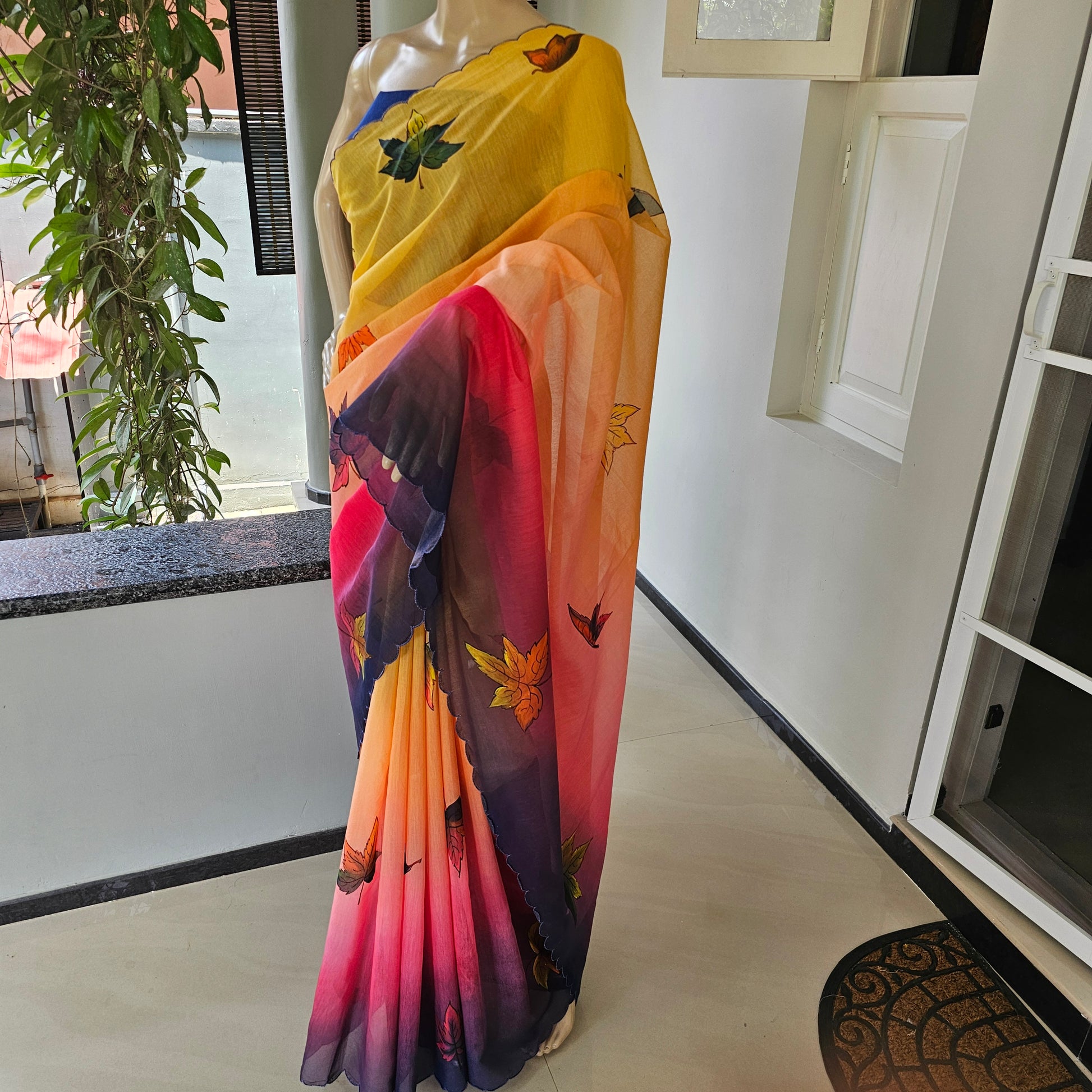 Mal Chanderi Saree in Autumn Style