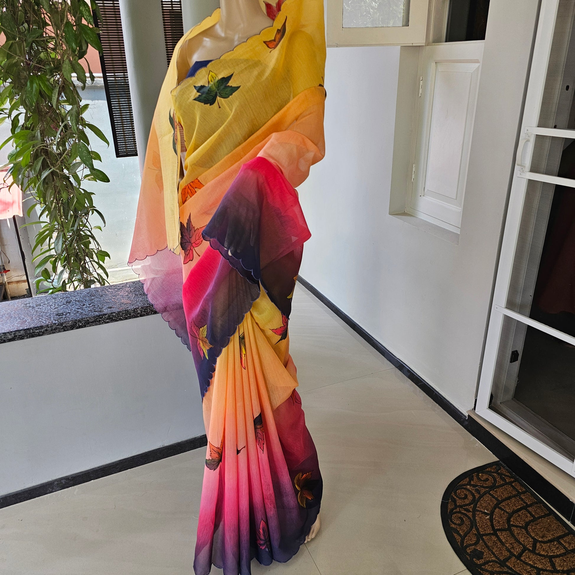 Exquisite Mal Chanderi Saree in Autumn Style