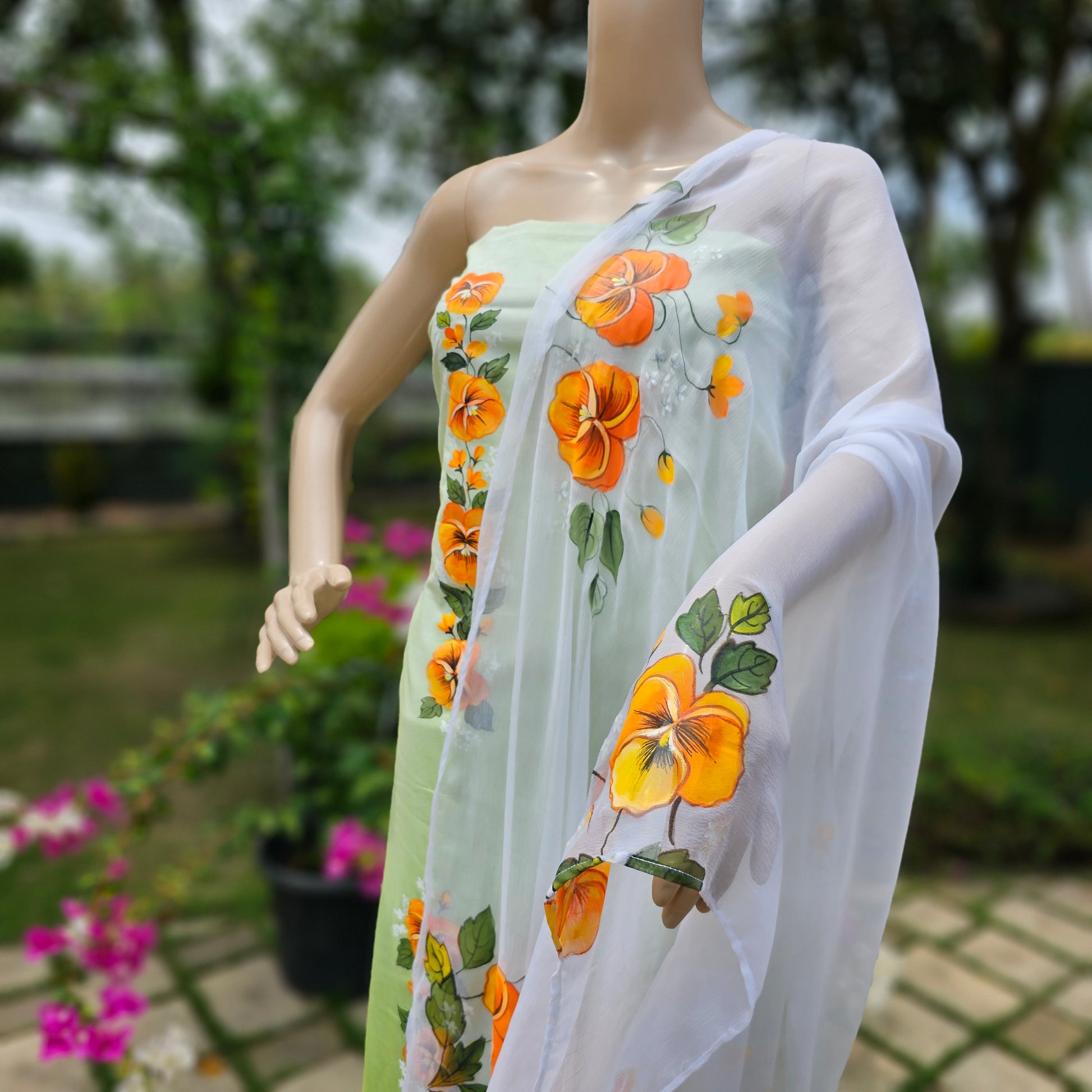 Artistic saree with custom designs