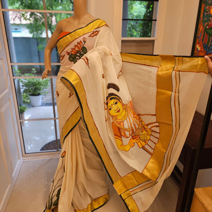 Hand-painted saree patterns