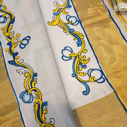 Hand-Painted Kerala Set Mundu