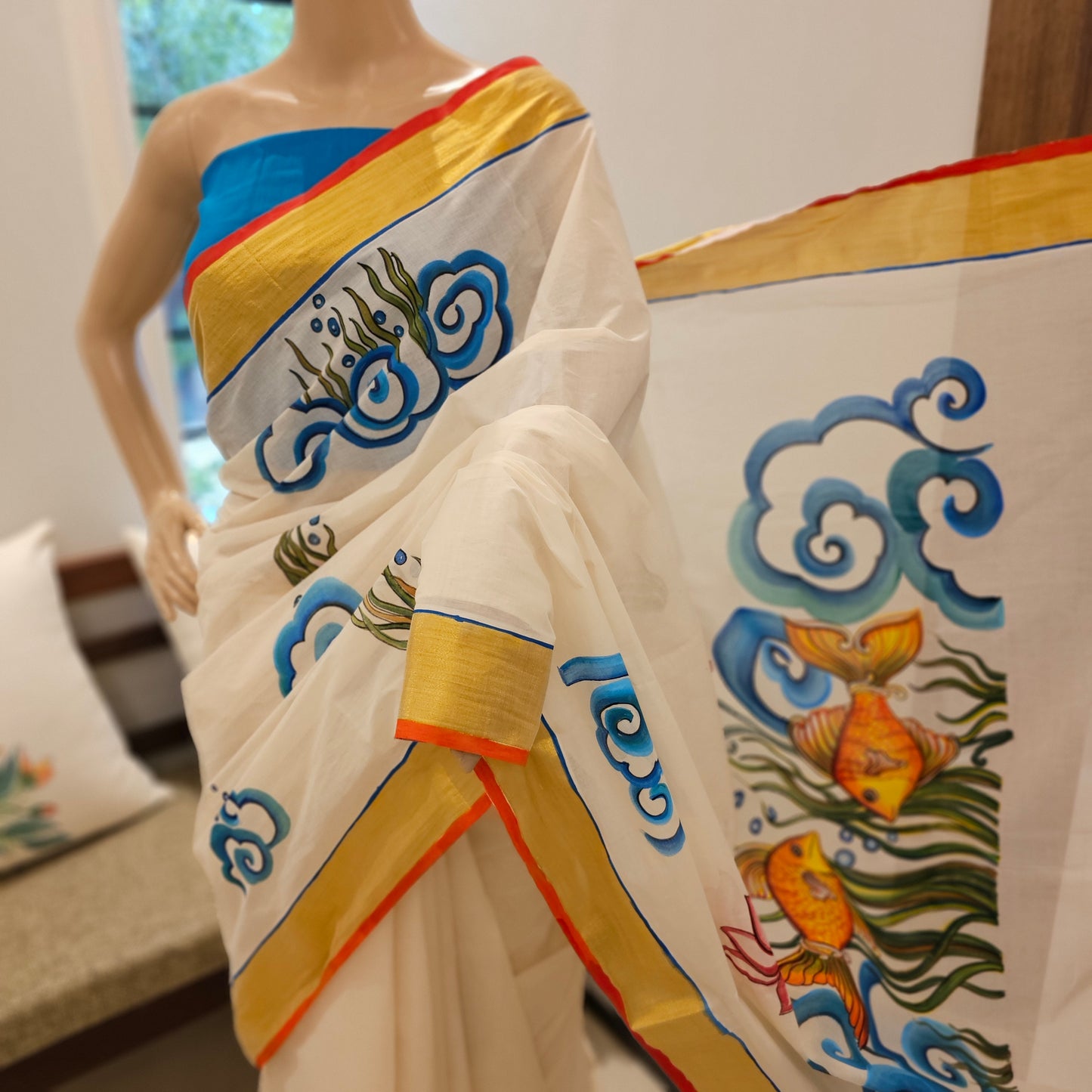 Hand-painted saree fashion