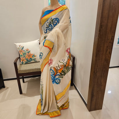 Hand-drawn saree motifs