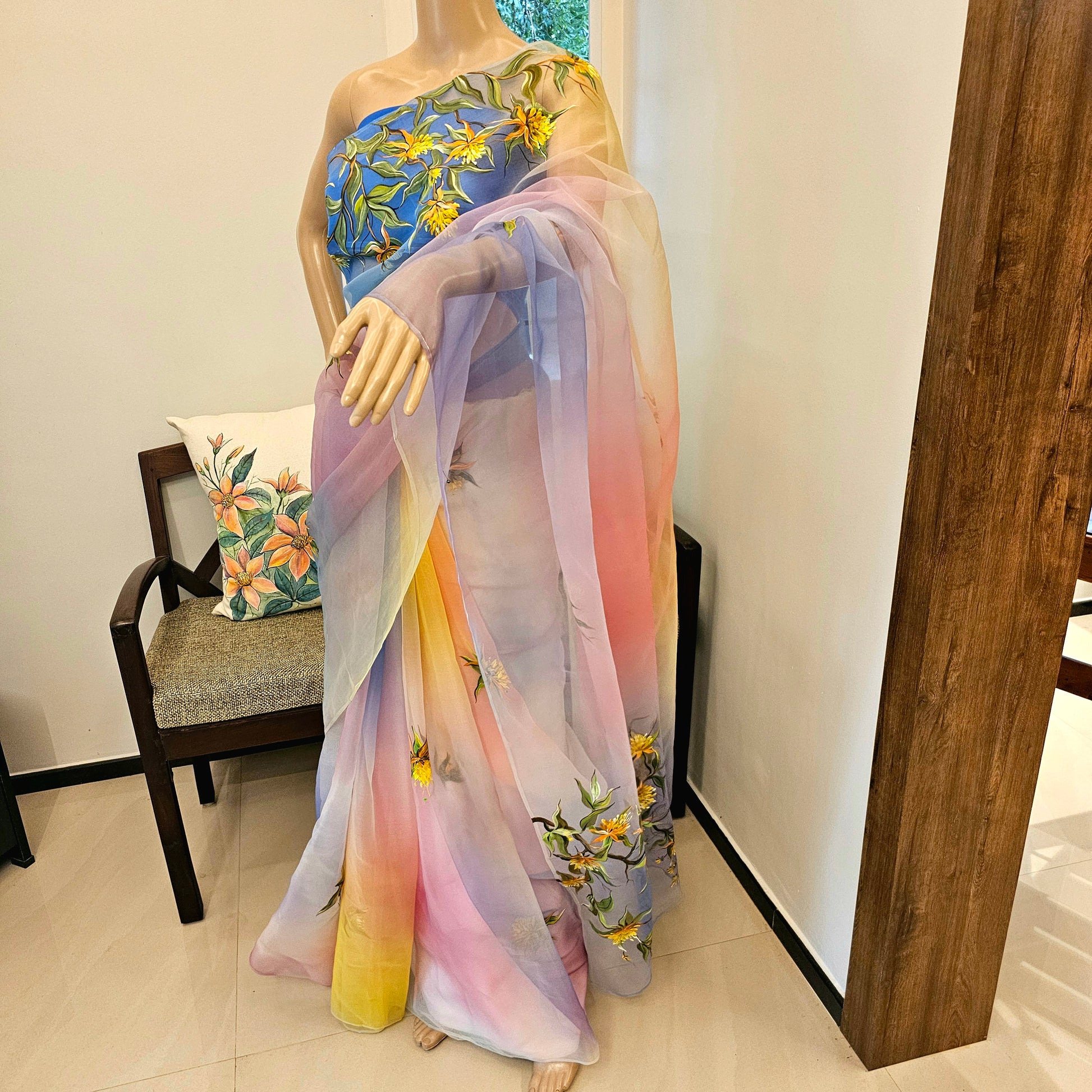 Designer saree painting