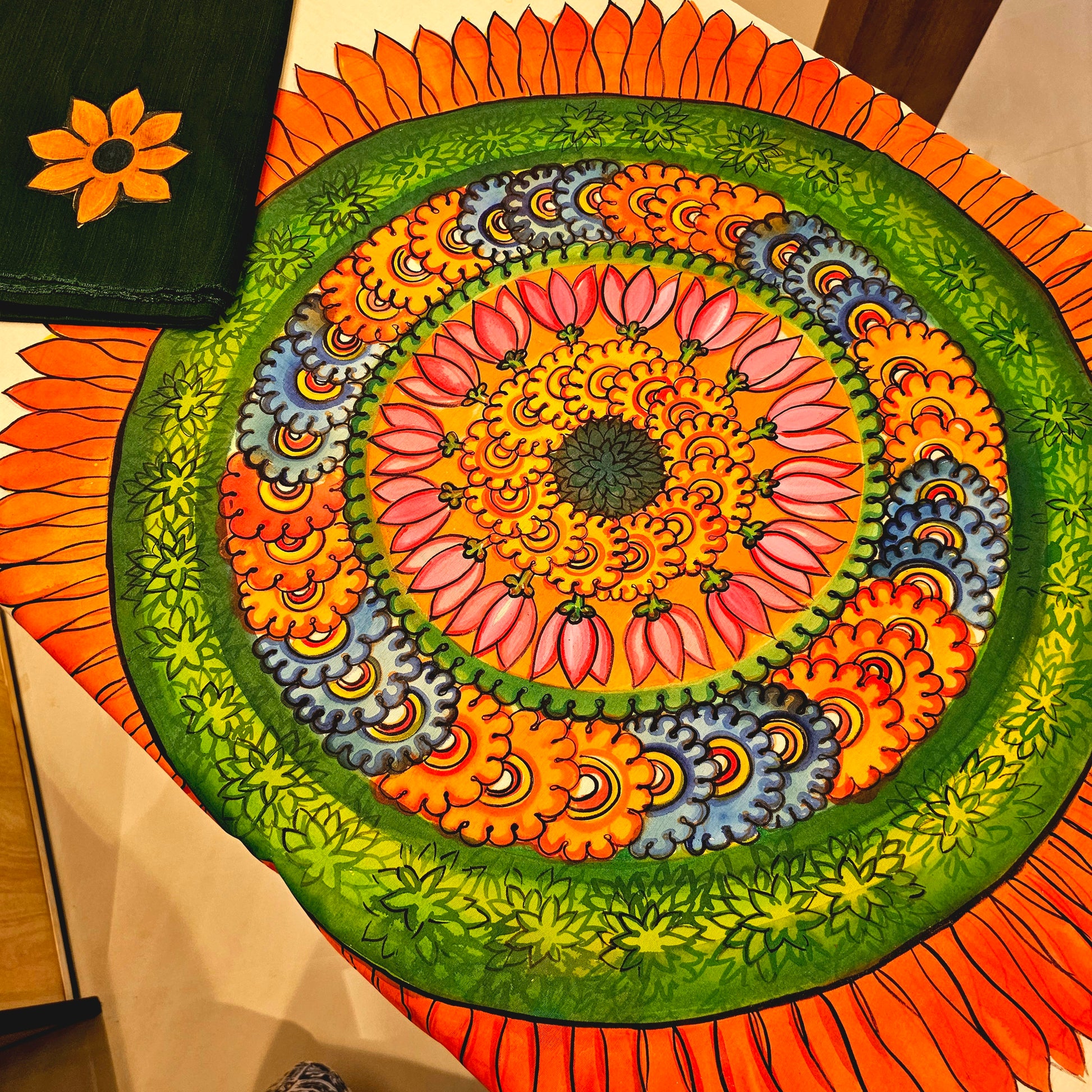 Beautiful hand-painted saree