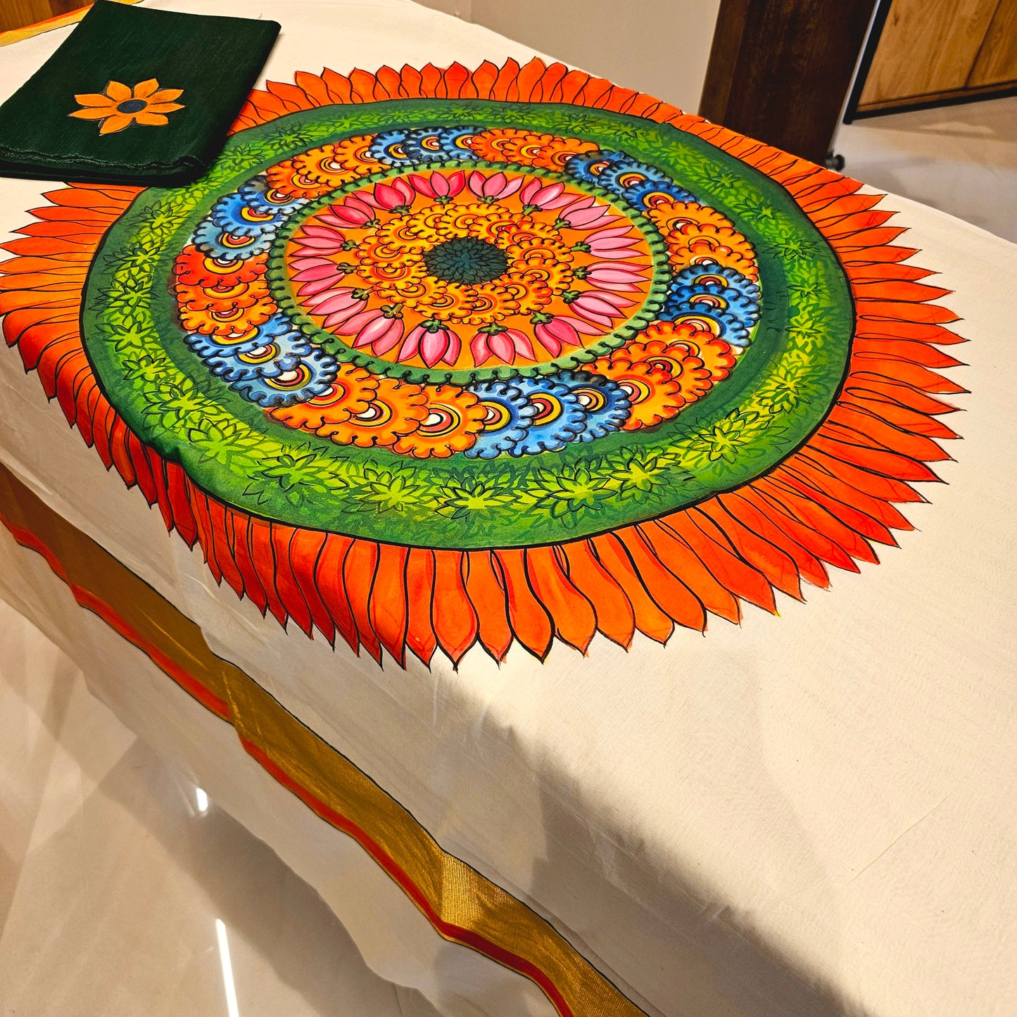 Detailed saree painting