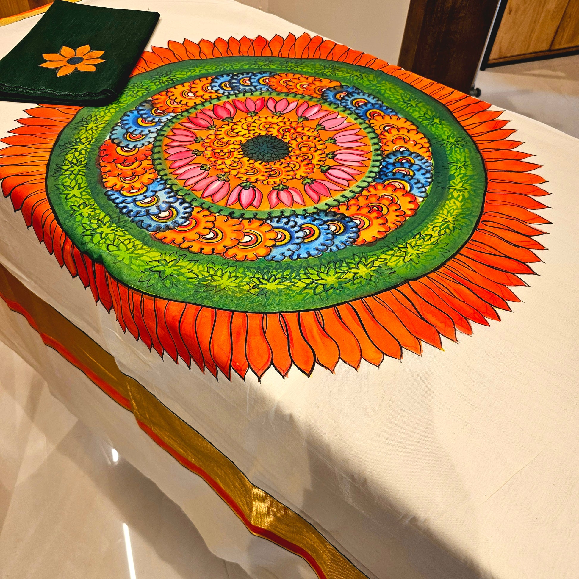 Detailed saree painting