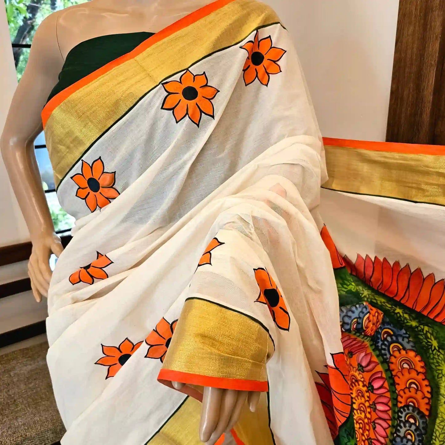 Pookkalam Saree - Just perfect for Onam