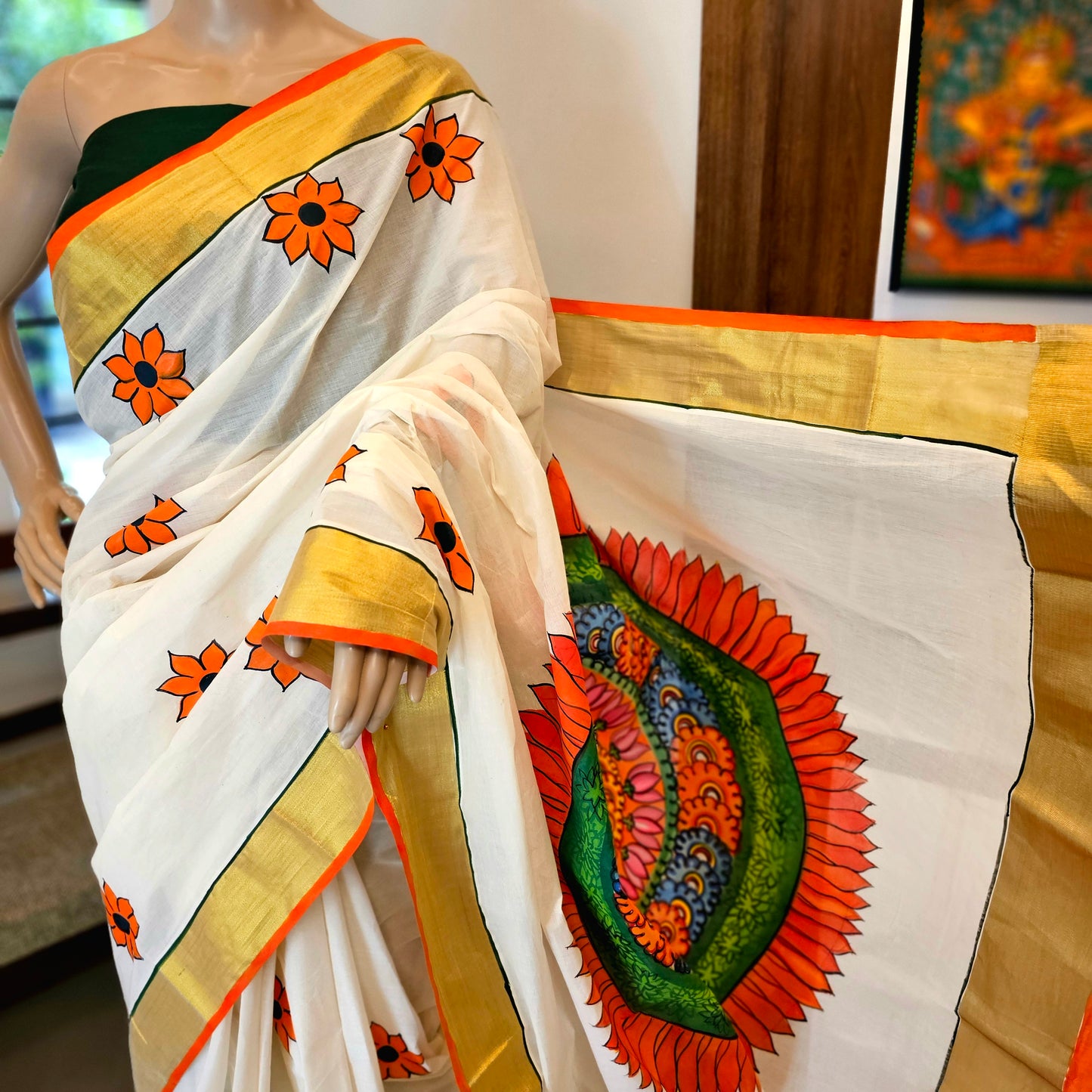 Traditional saree painting