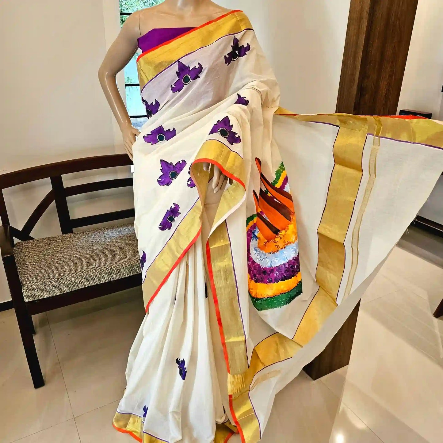 Onam Themed kerala Saree