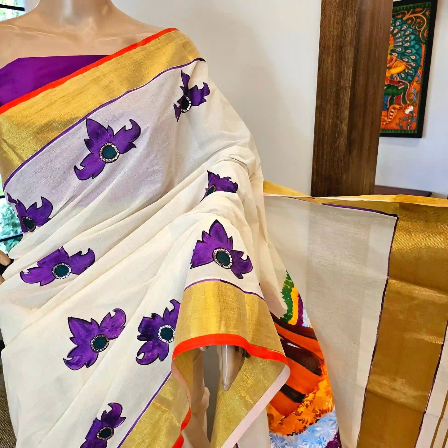 Onam Themed kerala Saree