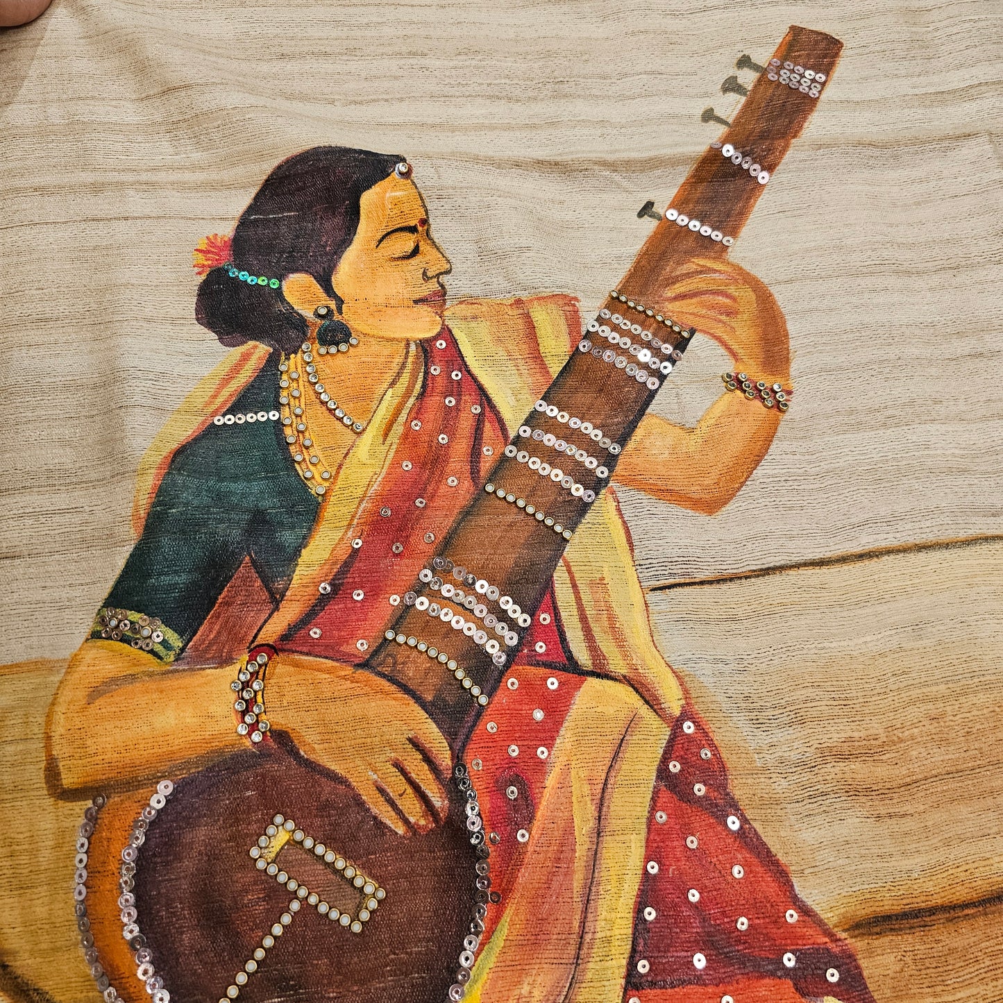 Timeless Ravi Varma Painted Kurti set.