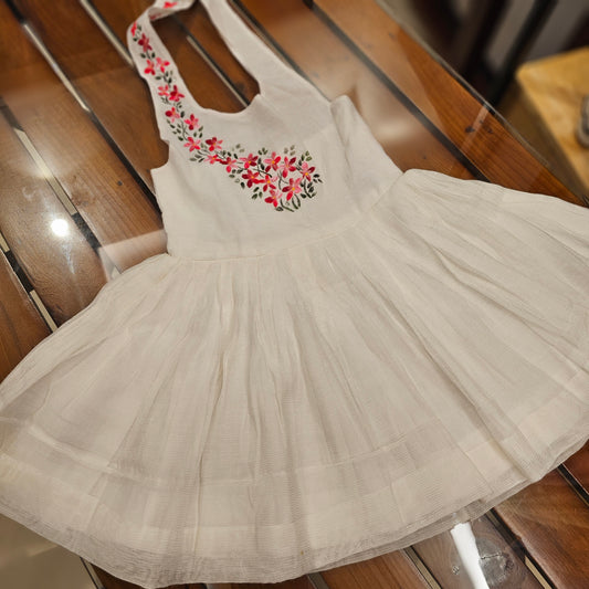 Cute Baby Frock in White  [1-2 yrs]