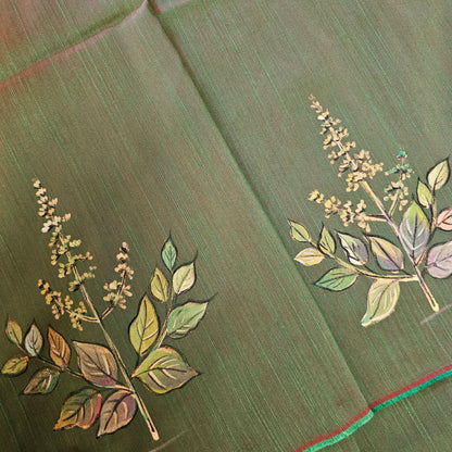 Artfully Designed Tulsi Saree