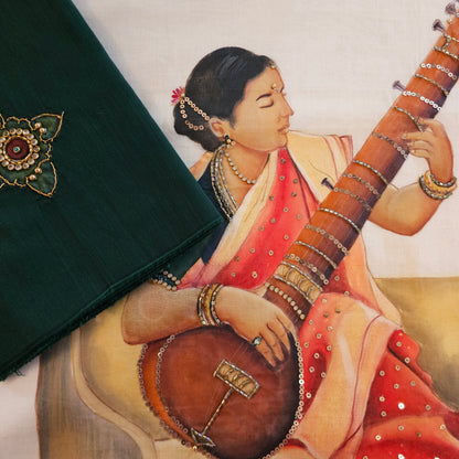 Timeless Ravi Varma Painting on Kerala Saree