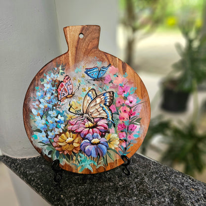 Unique Hand-Painted Wooden Plate To Elevate Your Home Decor