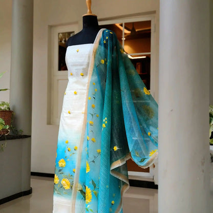Elegant Floral Story in Kota Doria