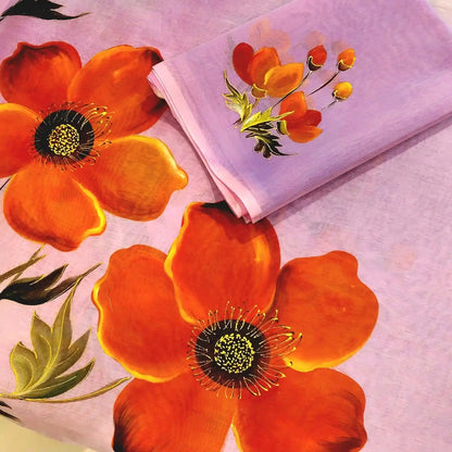 Hand Dyed Chanderi Silk Saree With Hand-Painted Elegance