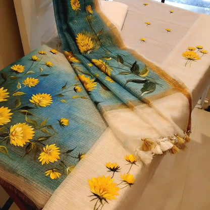 Elegant Floral Story in Kota Doria