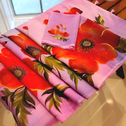 Hand Dyed Chanderi Silk Saree With Hand-Painted Elegance
