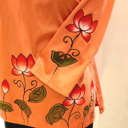 Pichwai Style Hand-Painted Short Kurti