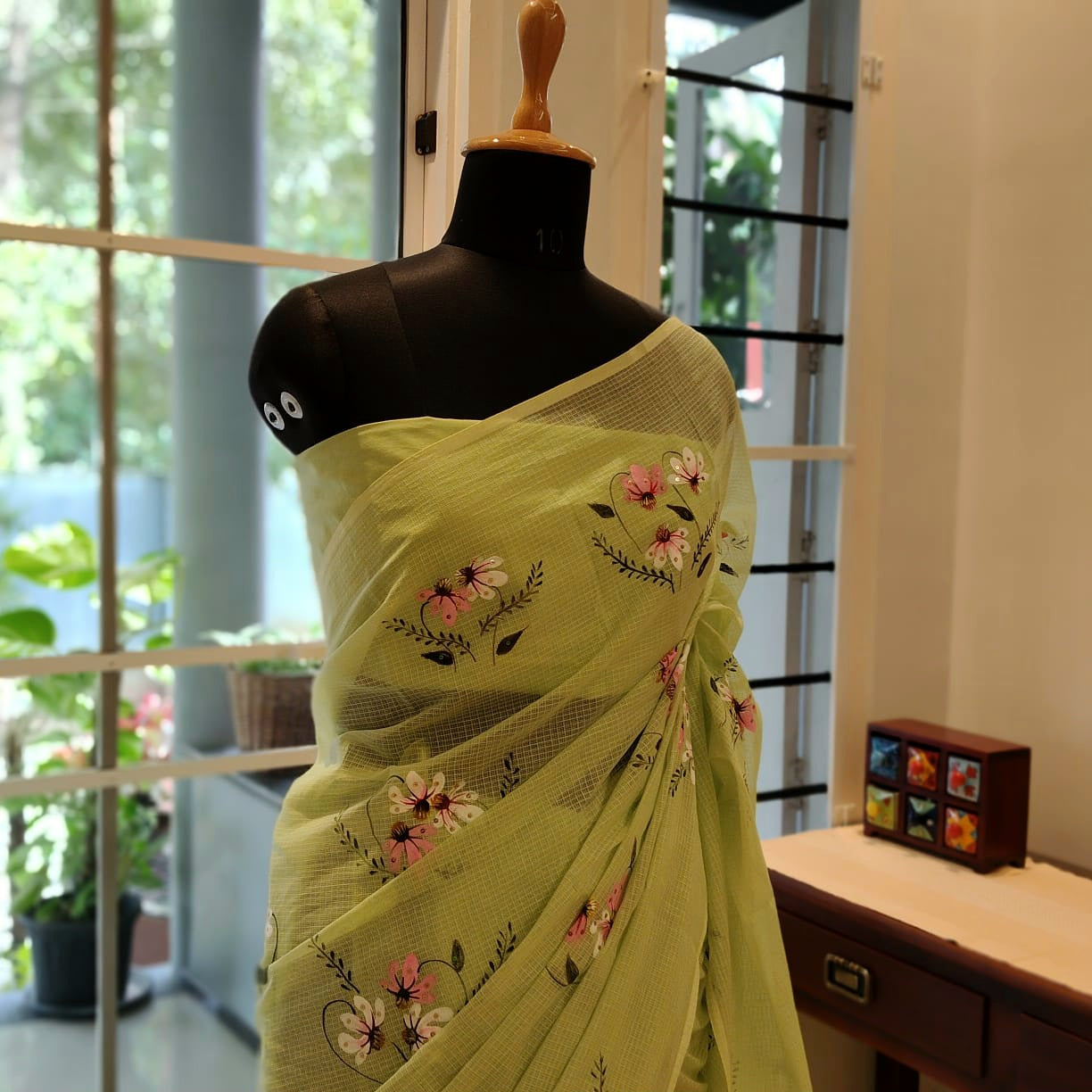 Elegant Hand-Painted Pure Kota Saree