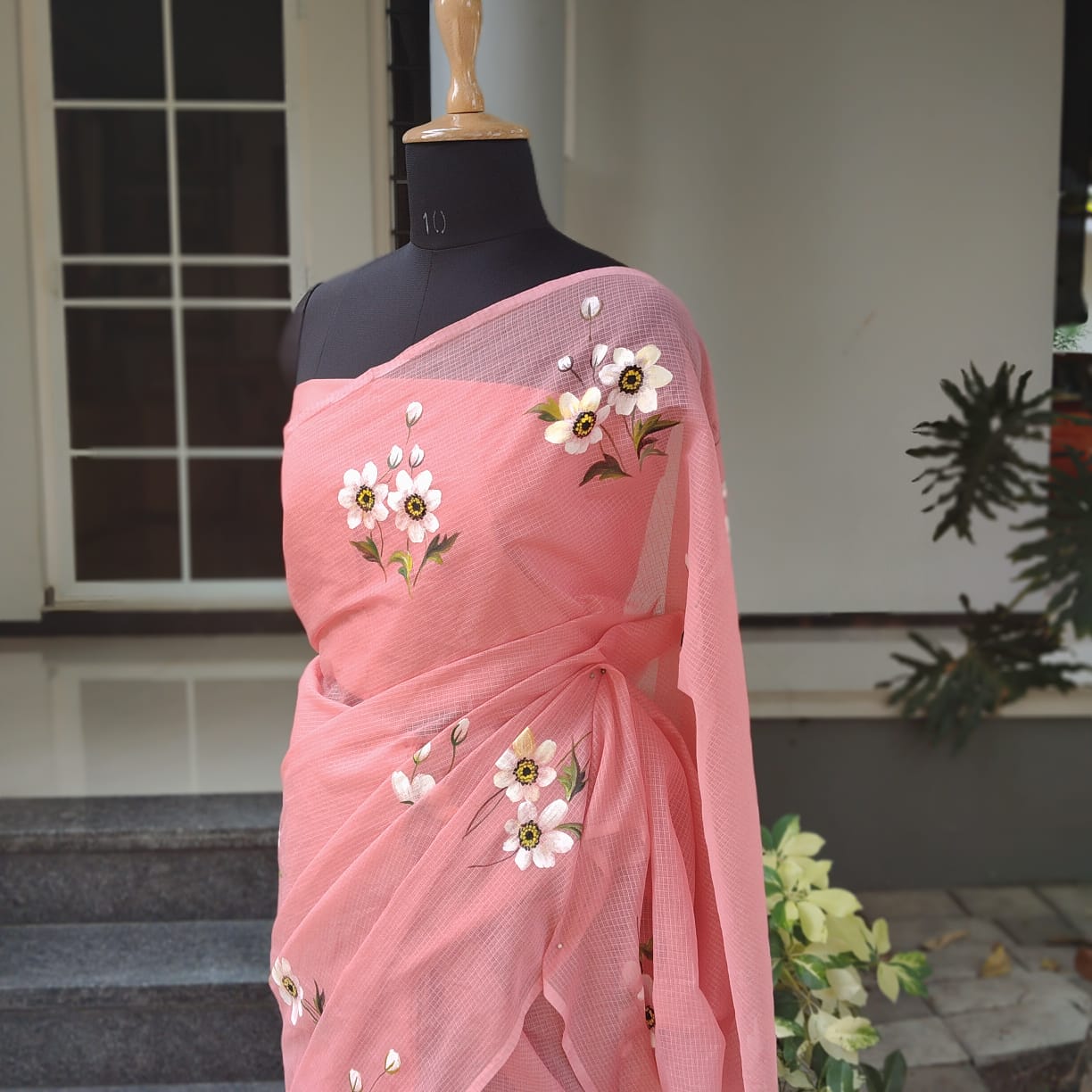 Elegant Hand-Painted Pure Kota Saree