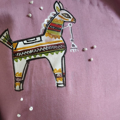 Hand-Painted Short Kurti In Pure Cotton