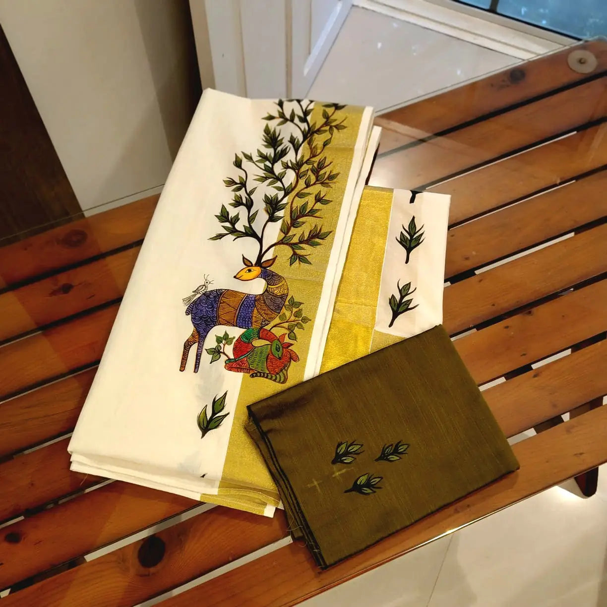 Hand-Painted Kerala Set Mundu