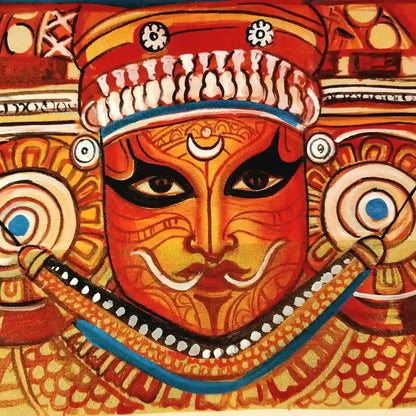 Exquisite Hand-Painted Theyyam Splendour