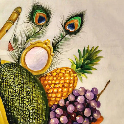 Hand-Painted Kerala Saree with Vishu Themed Motif