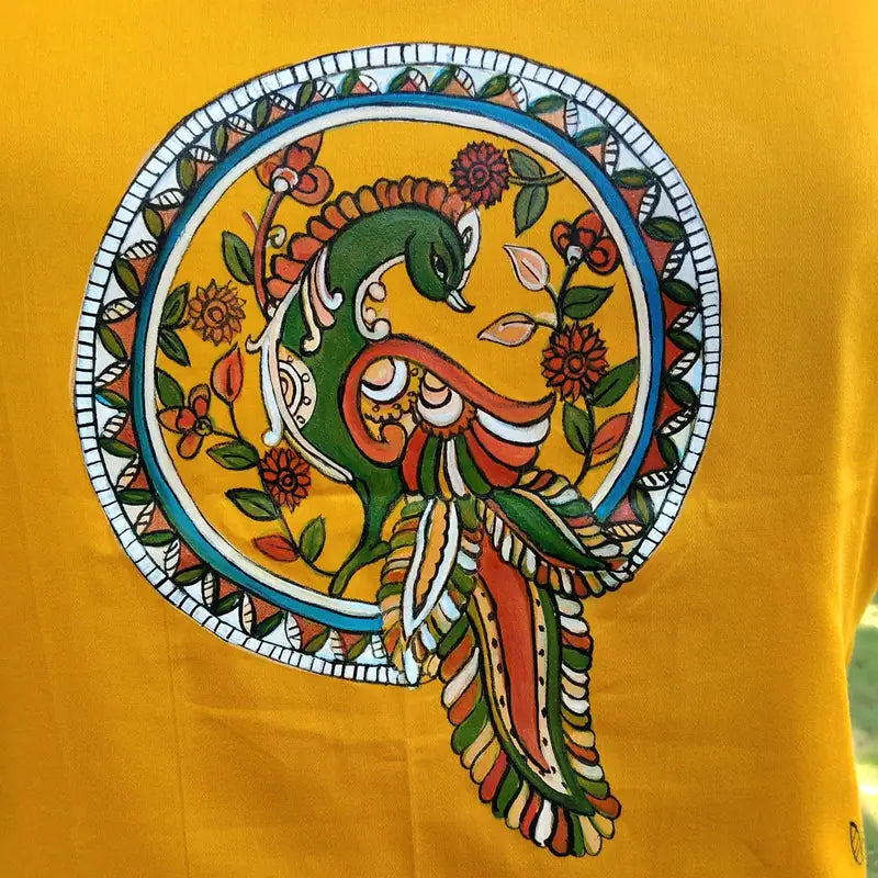 Wearable Art- Hand-Painted Kurti In Kalamkari Style