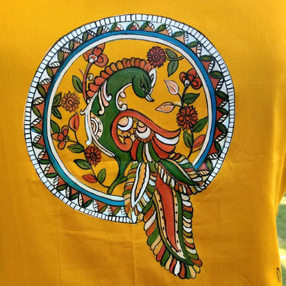 Wearable Art- Hand-Painted Kurti In Kalamkari Style