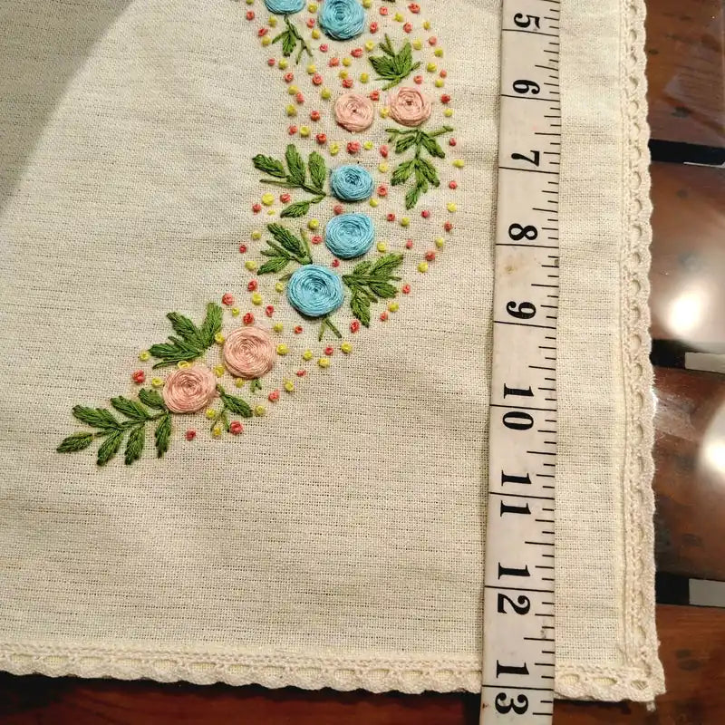 Gracefully Embellished Hand EmbroideredTable Runner