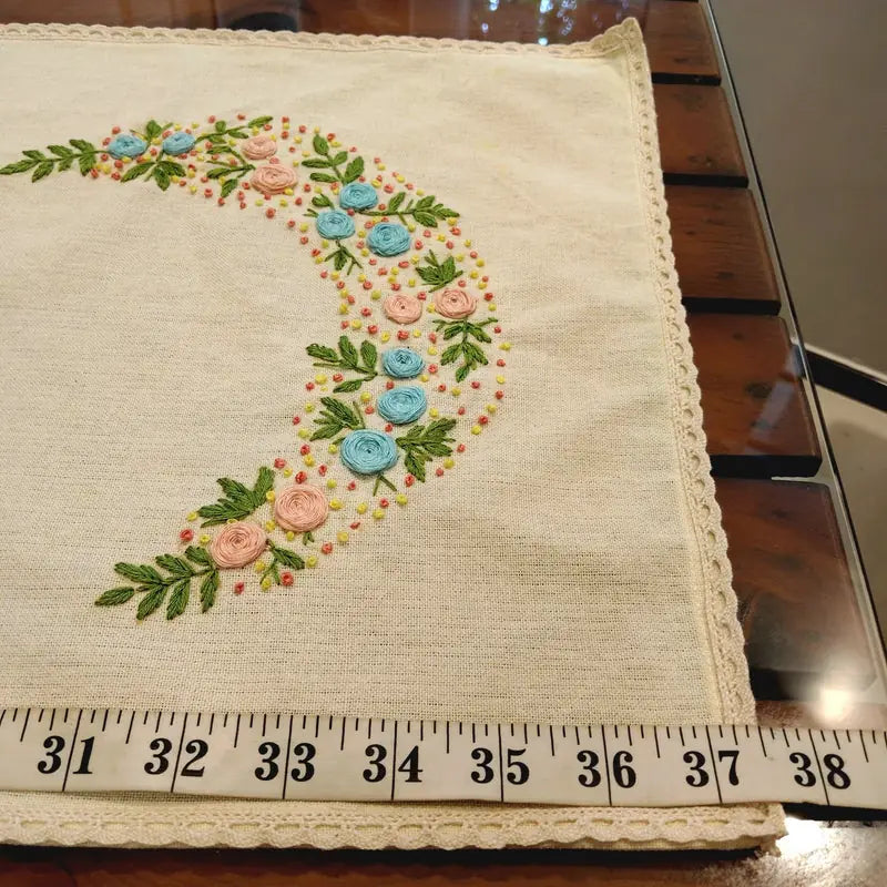 Gracefully Embellished Hand EmbroideredTable Runner