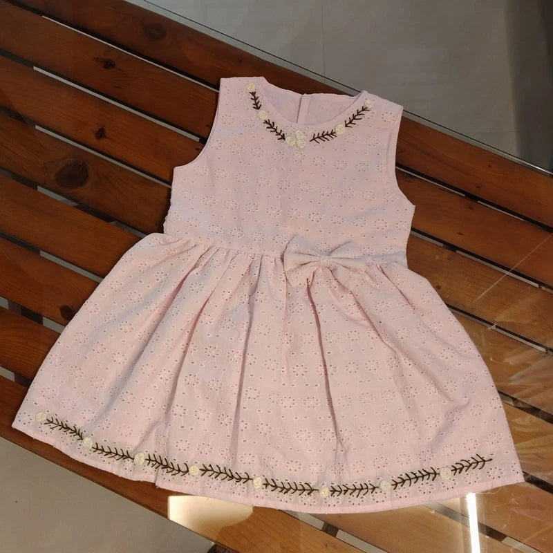 Gracefull Pastel Pink Hakoba Frock For Your Little Princess