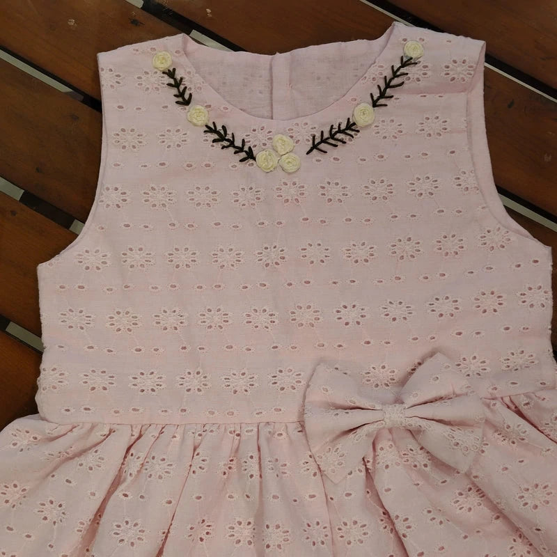 Gracefull Pastel Pink Hakoba Frock For Your Little Princess