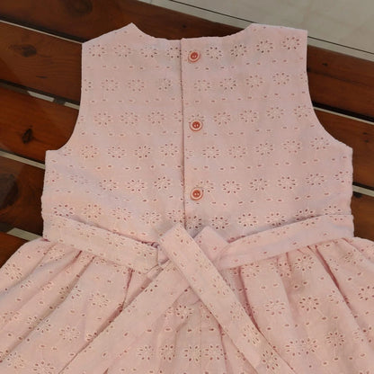 Gracefull Pastel Pink Hakoba Frock For Your Little Princess